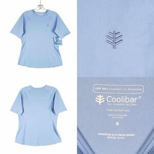 Coolibar Shirt Men's Small S Blue Short Sleeve UPF 50+ Sun Protection Swim New